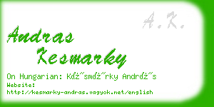 andras kesmarky business card